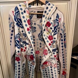 Johnny Was Embroidered Floral Hoodie